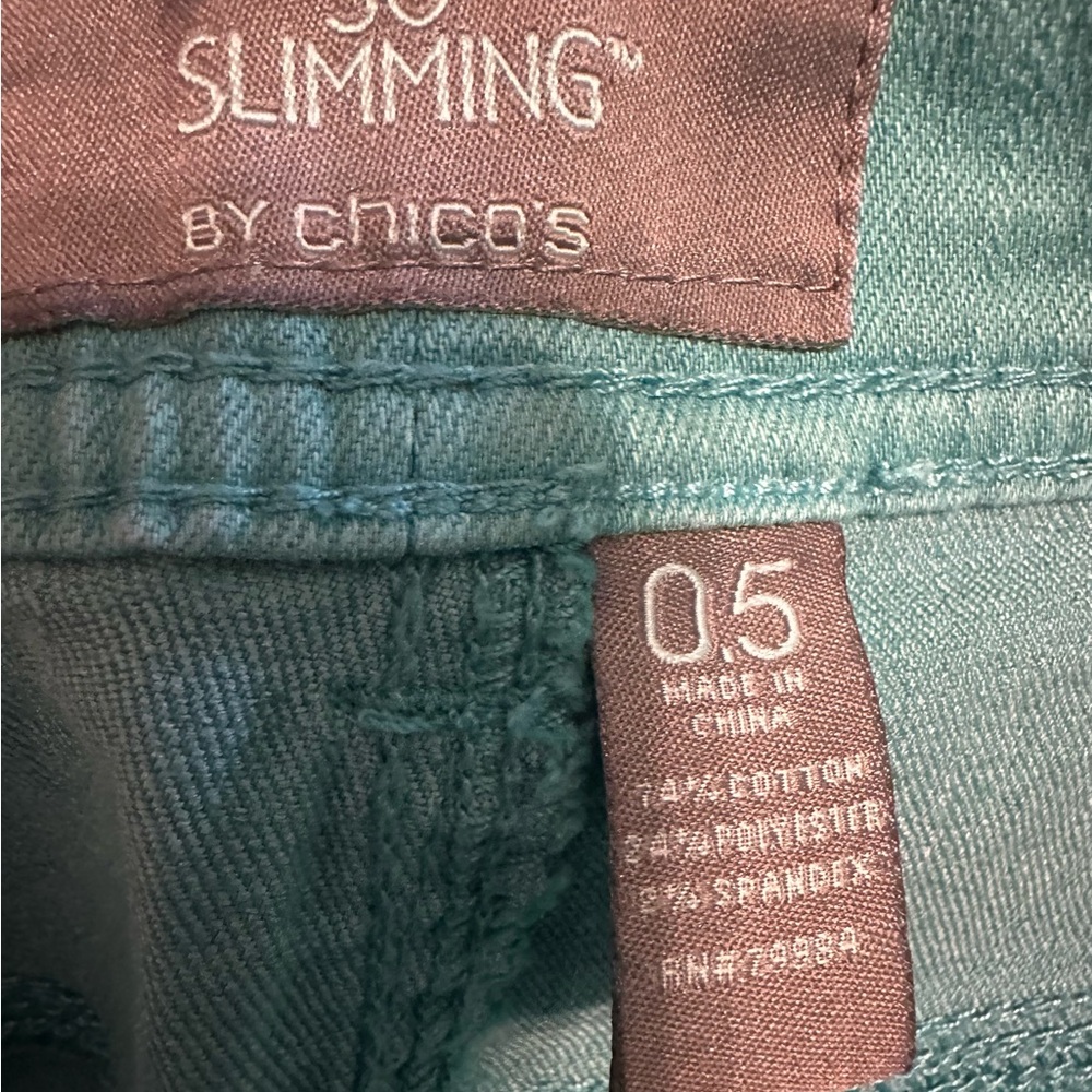 Chico's Vibrant Teal Ankle Jeans - Picture 4 of 4